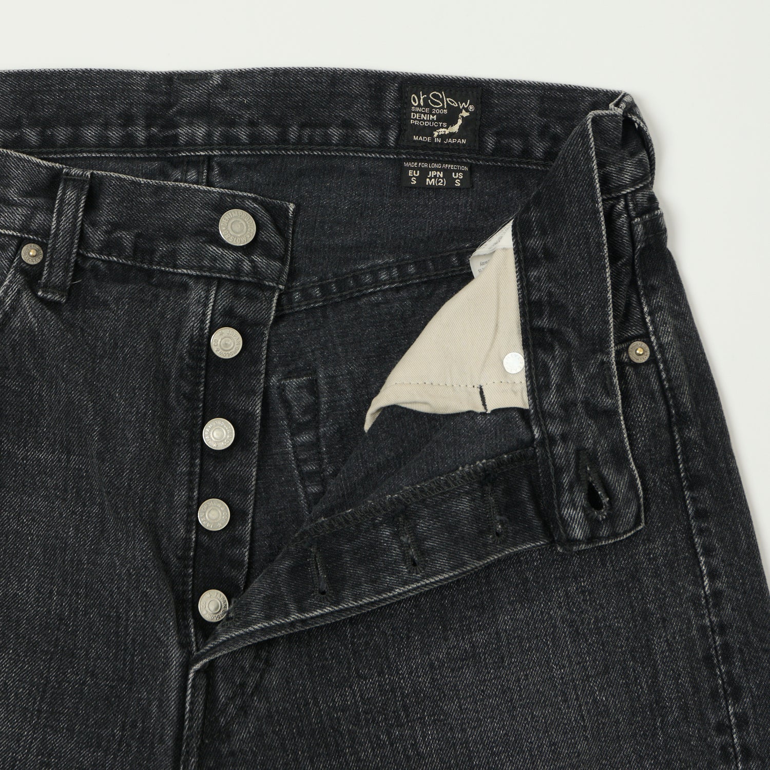orSlow 105 13.5oz Regular Straight Jean - Black Stonewash