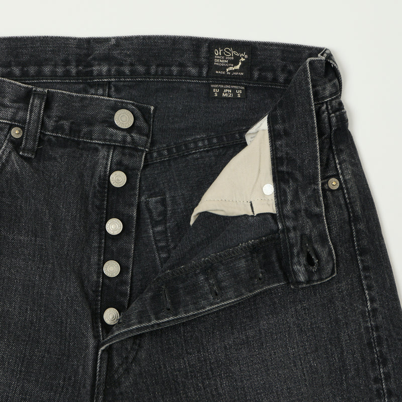orSlow 105 Regular Straight Jean - Black Stonewash
