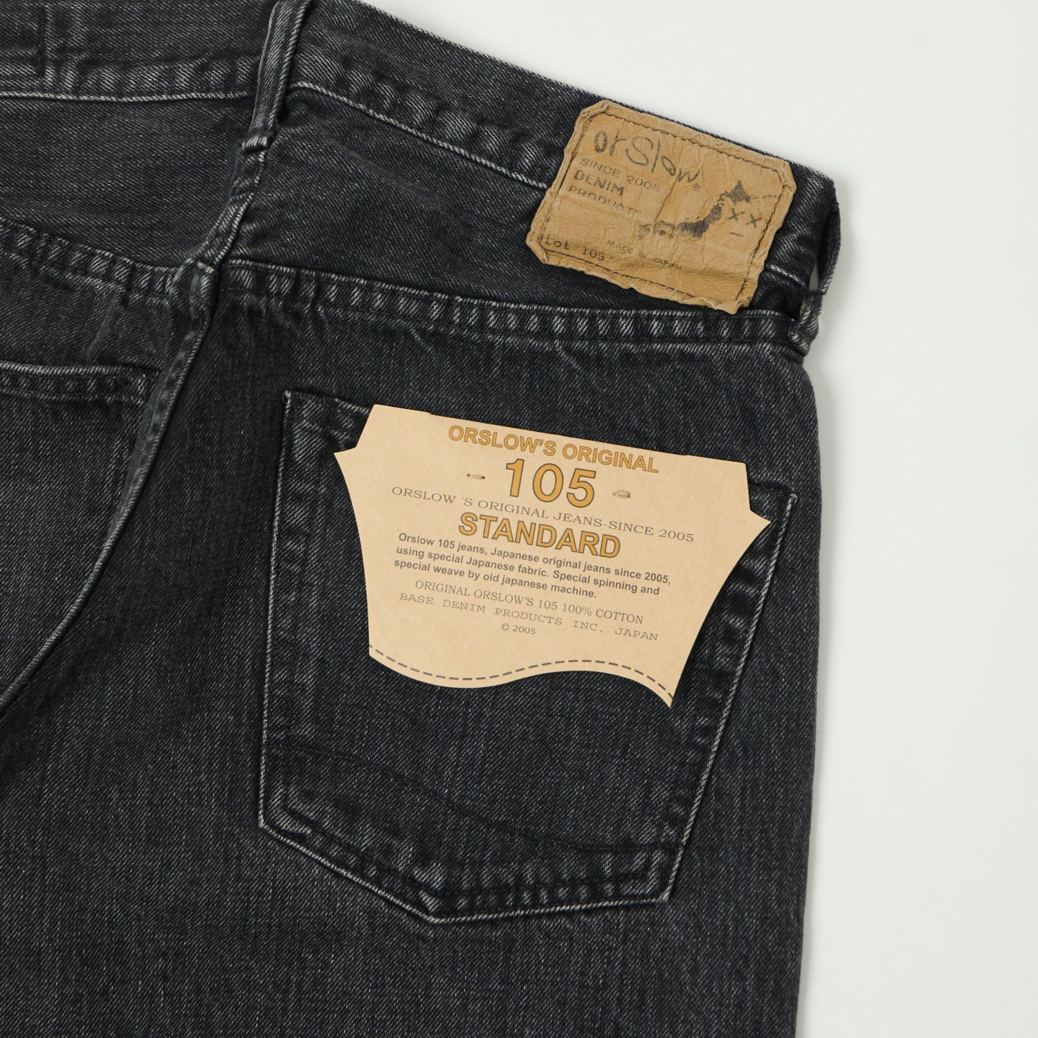 orSlow 105 13.5oz Regular Straight Jean - Black Stonewash