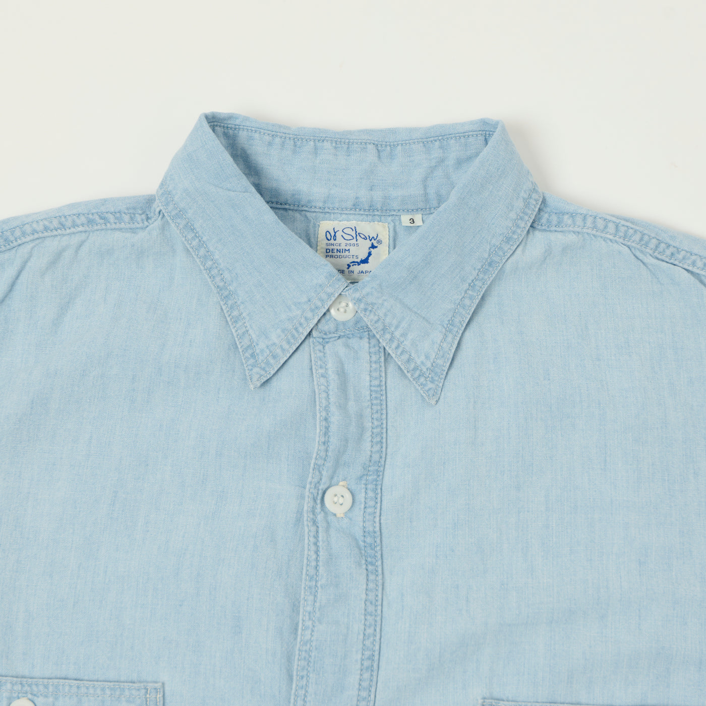 orSlow Vintage Chambray Work Shirt - Bleach Wash