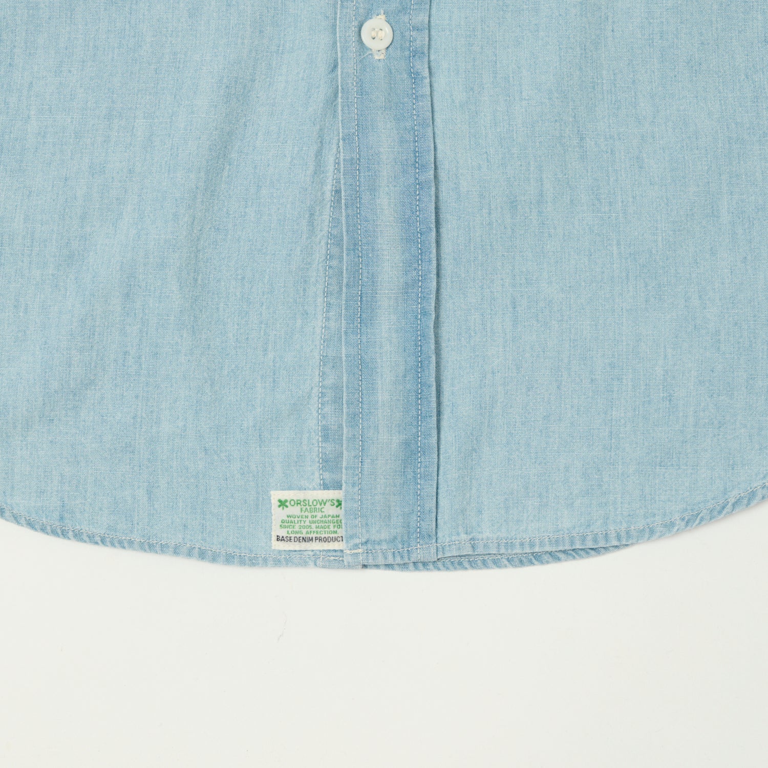 orSlow Short Sleeve Chambray Work Shirt - Bleach Wash