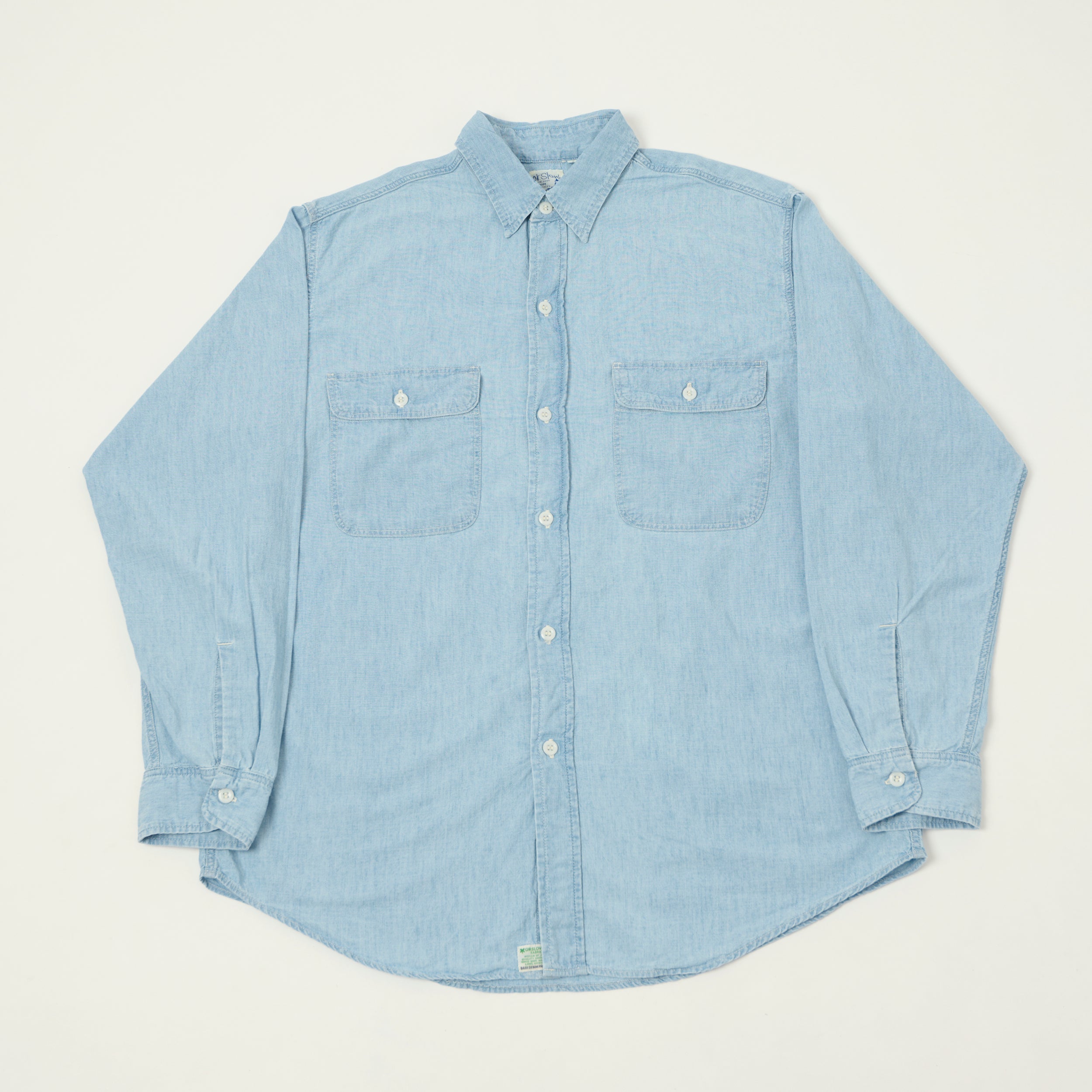 orSlow Vintage Chambray Work Shirt - Bleach Wash