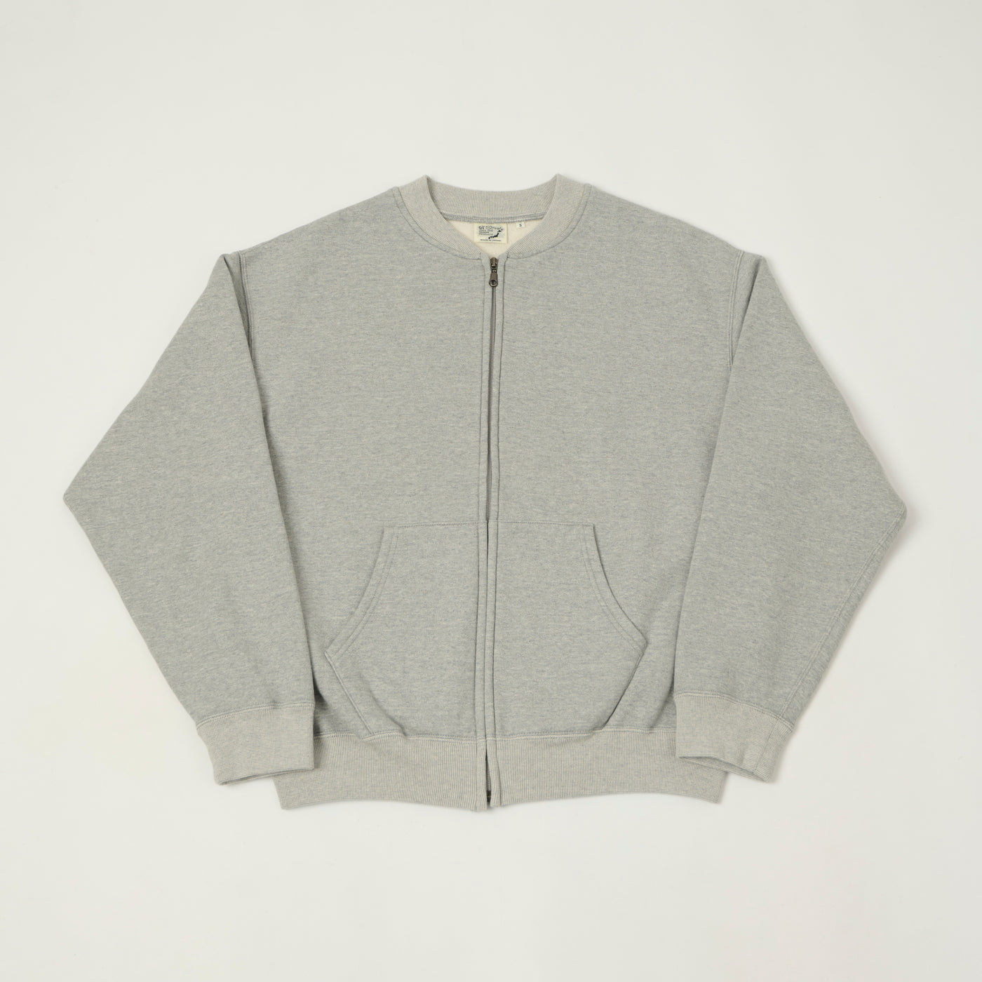 orSlow Zip Through Heavyweight Sweatshirt - Heather Grey