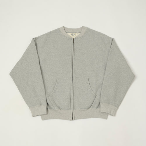 orSlow Zip Through Heavyweight Sweatshirt - Heather Grey