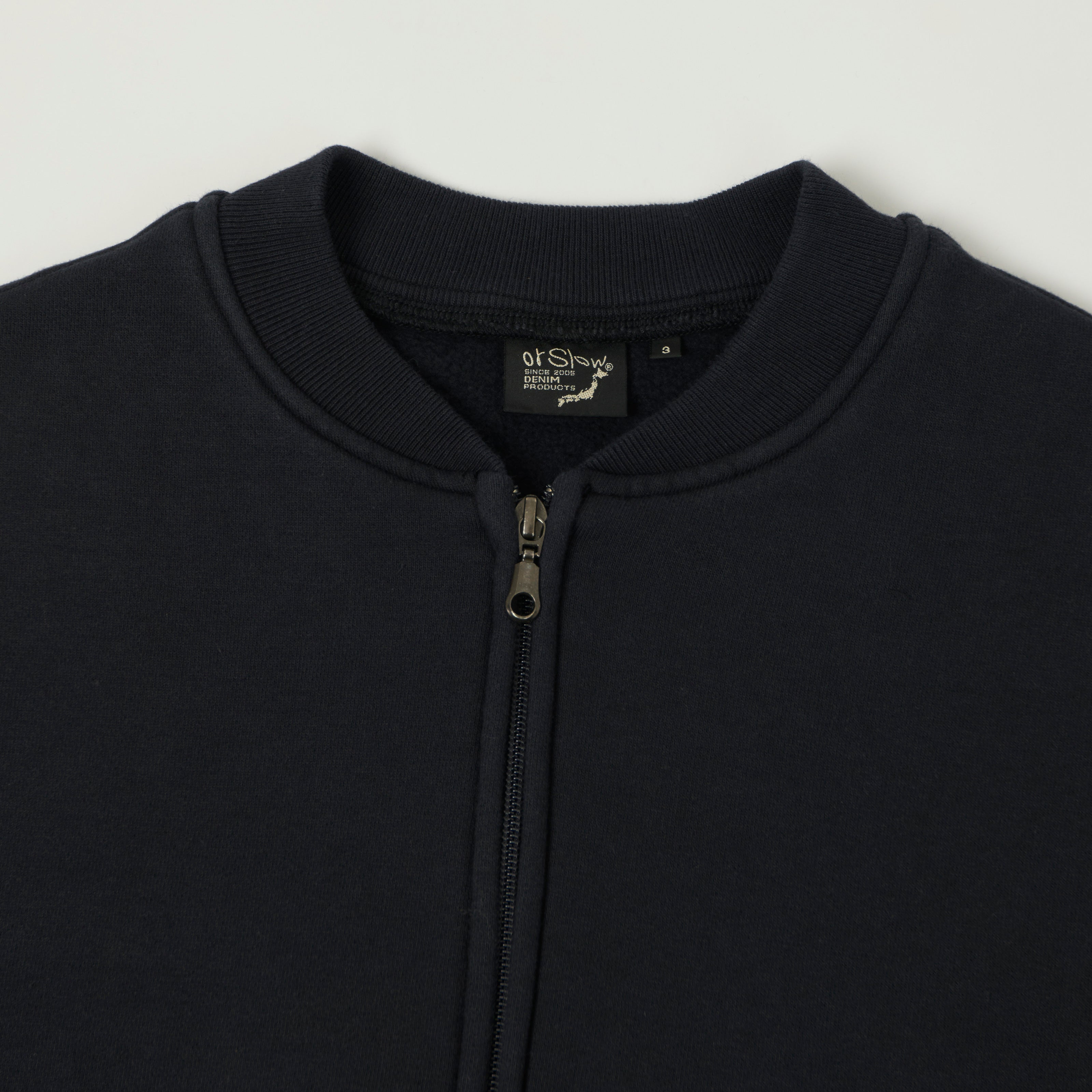 orSlow Zip Through Heavyweight Sweatshirt - Dark Navy