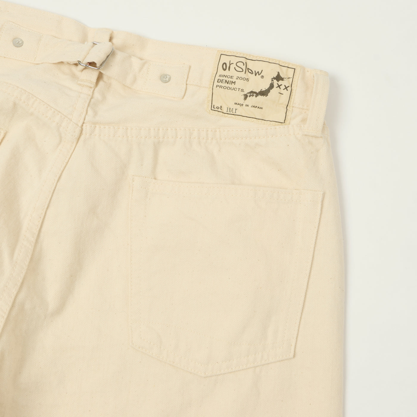 orSlow 'Grandad's' Cinch Back Regular Straight Jean - Ecru