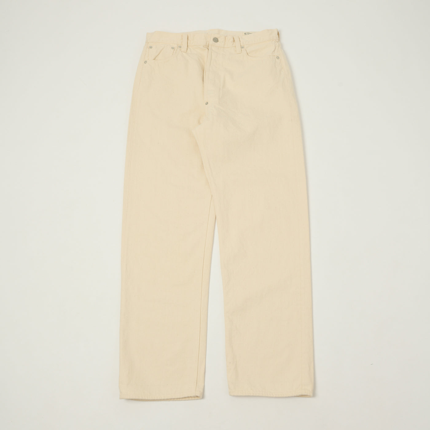 orSlow 'Grandad's' Cinch Back Regular Straight Jean - Ecru