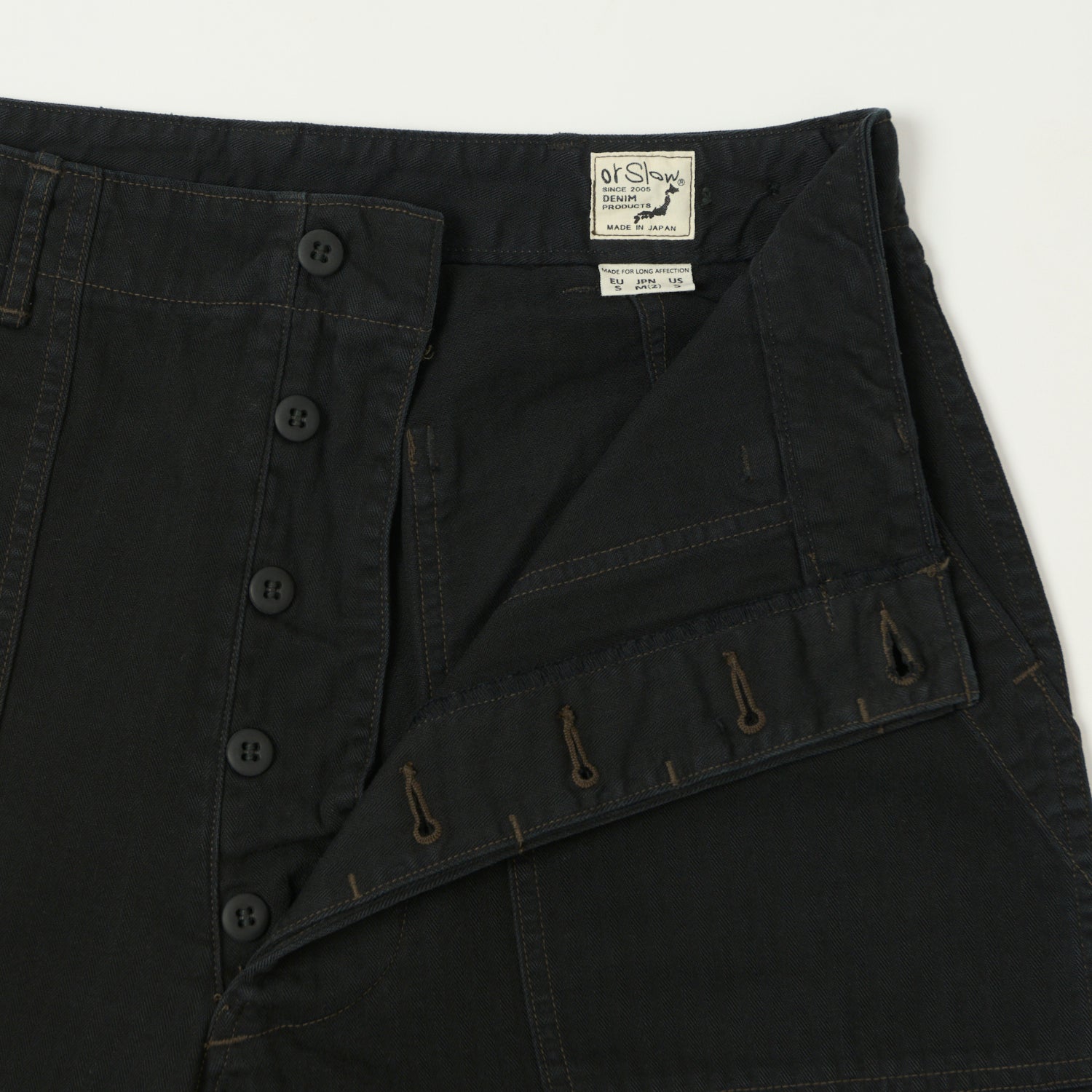 orSlow Herringbone Twill Lightweight Fatigue Pants - Black