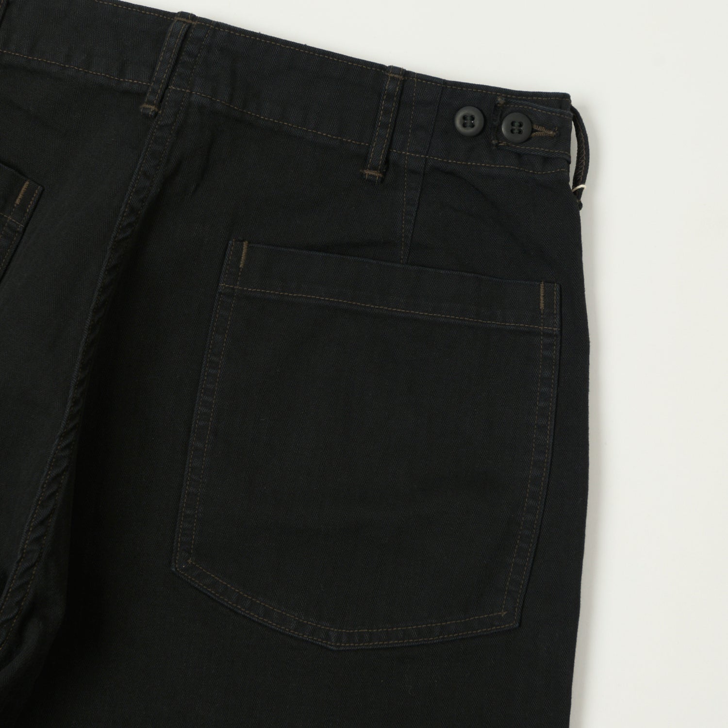 orSlow Herringbone Twill Lightweight Fatigue Pants - Black