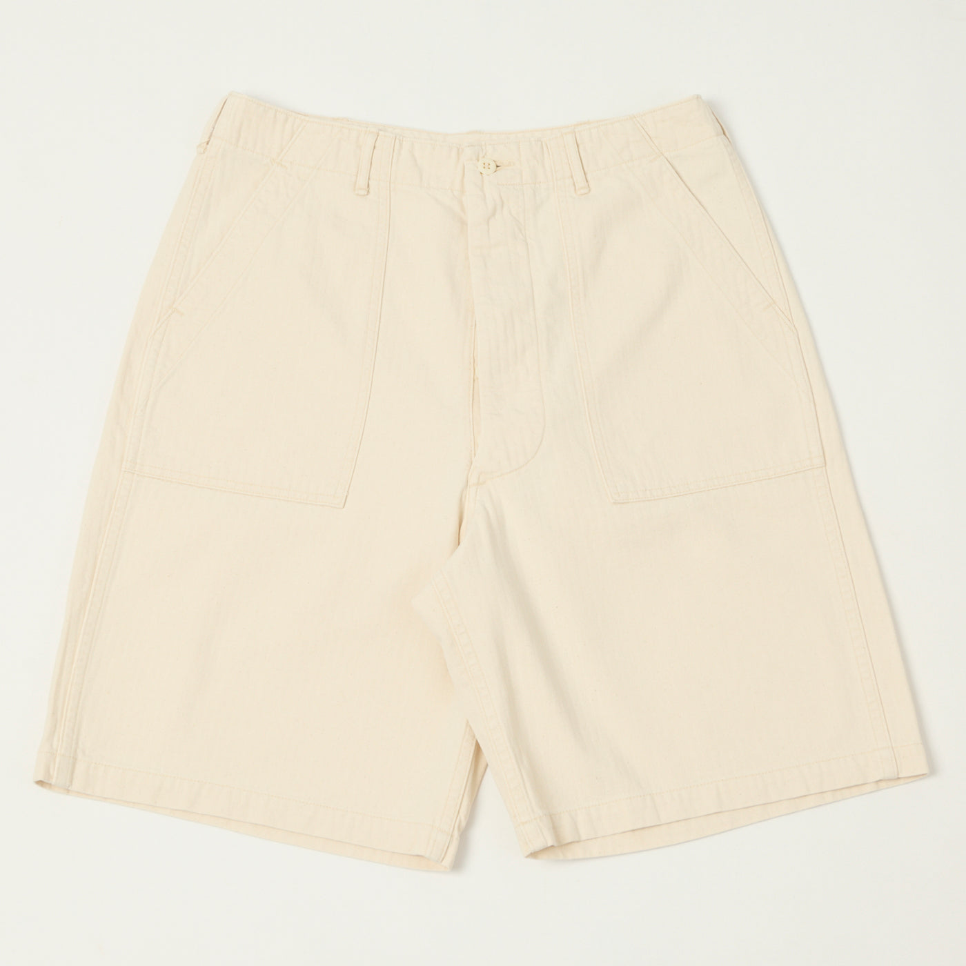 orSlow Herringbone Twill Fatigue Shorts - Ecru