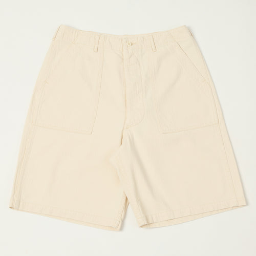 orSlow Herringbone Twill Fatigue Shorts - Ecru