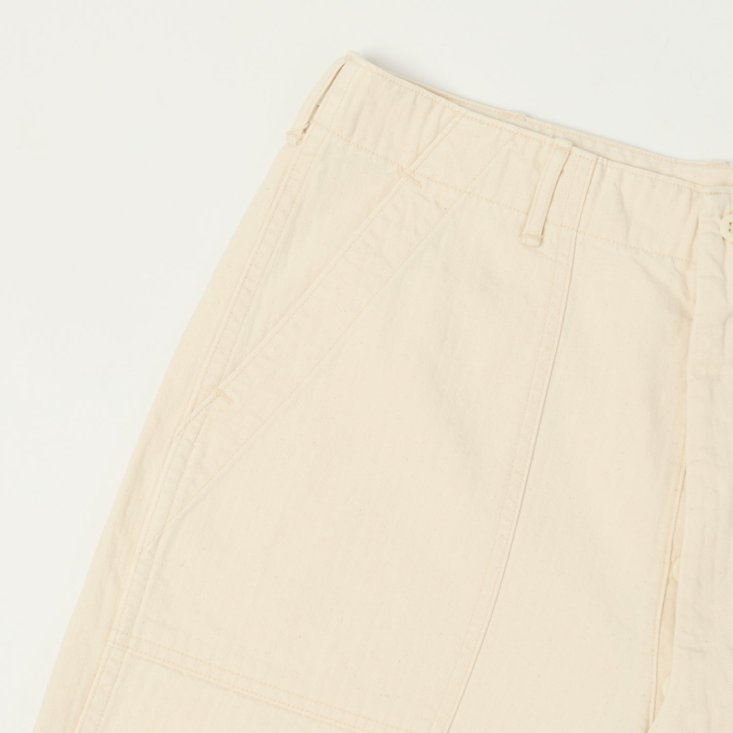 orSlow Herringbone Twill Fatigue Shorts - Ecru