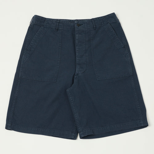 orSlow Herringbone Twill Fatigue Shorts - Navy