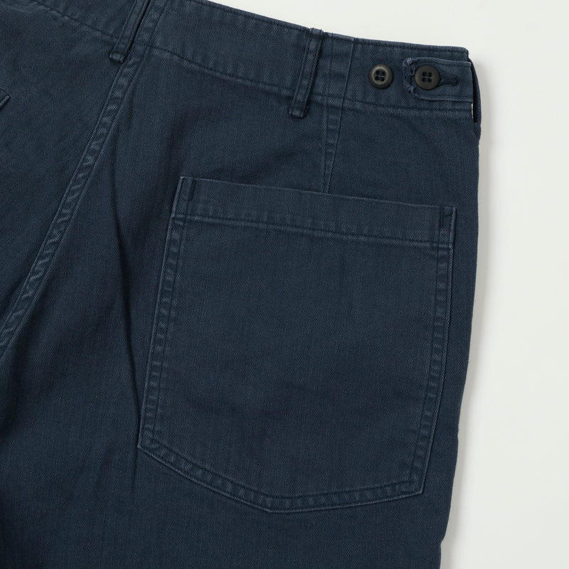 orSlow Herringbone Twill Summer Fatigue Shorts - Navy