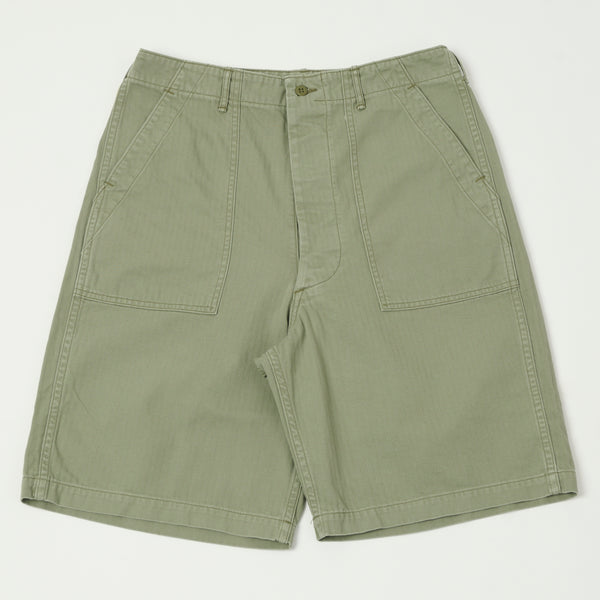 orSlow Herringbone Twill Summer Fatigue Shorts - Green