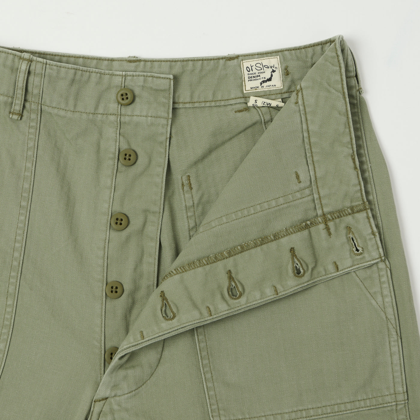 コ*ロ様 orslow Herringbone Twill Fatigue Pa orSlow - Summer Fatigue Pants - Green Herringbone Twill