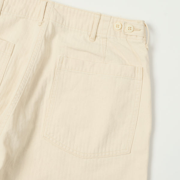 orSlow Herringbone Twill Summer Fatigue Pants - Ecru