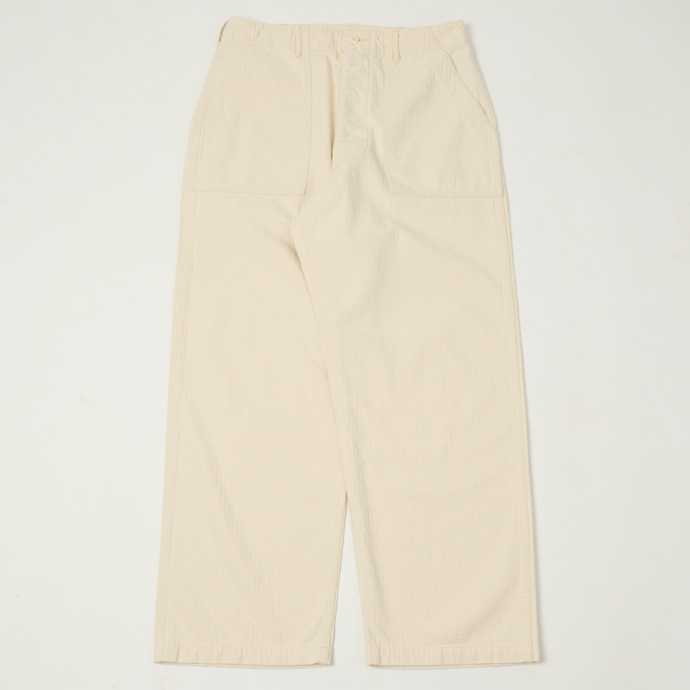 orSlow Herringbone Twill Lightweight Fatigue Pants - Ecru