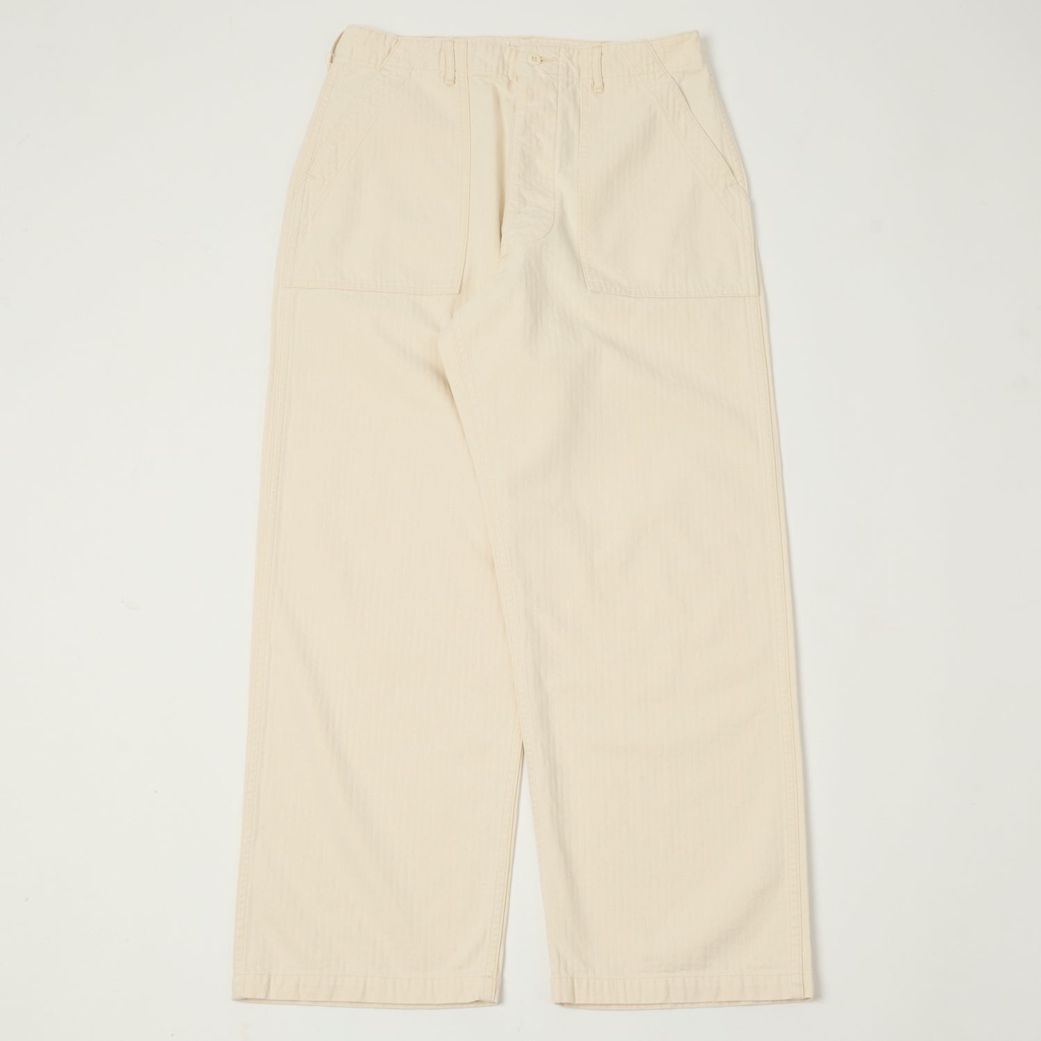 orSlow Herringbone Twill Lightweight Fatigue Pants - Ecru