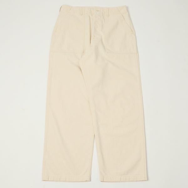 orSlow Herringbone Twill Summer Fatigue Pants - Ecru