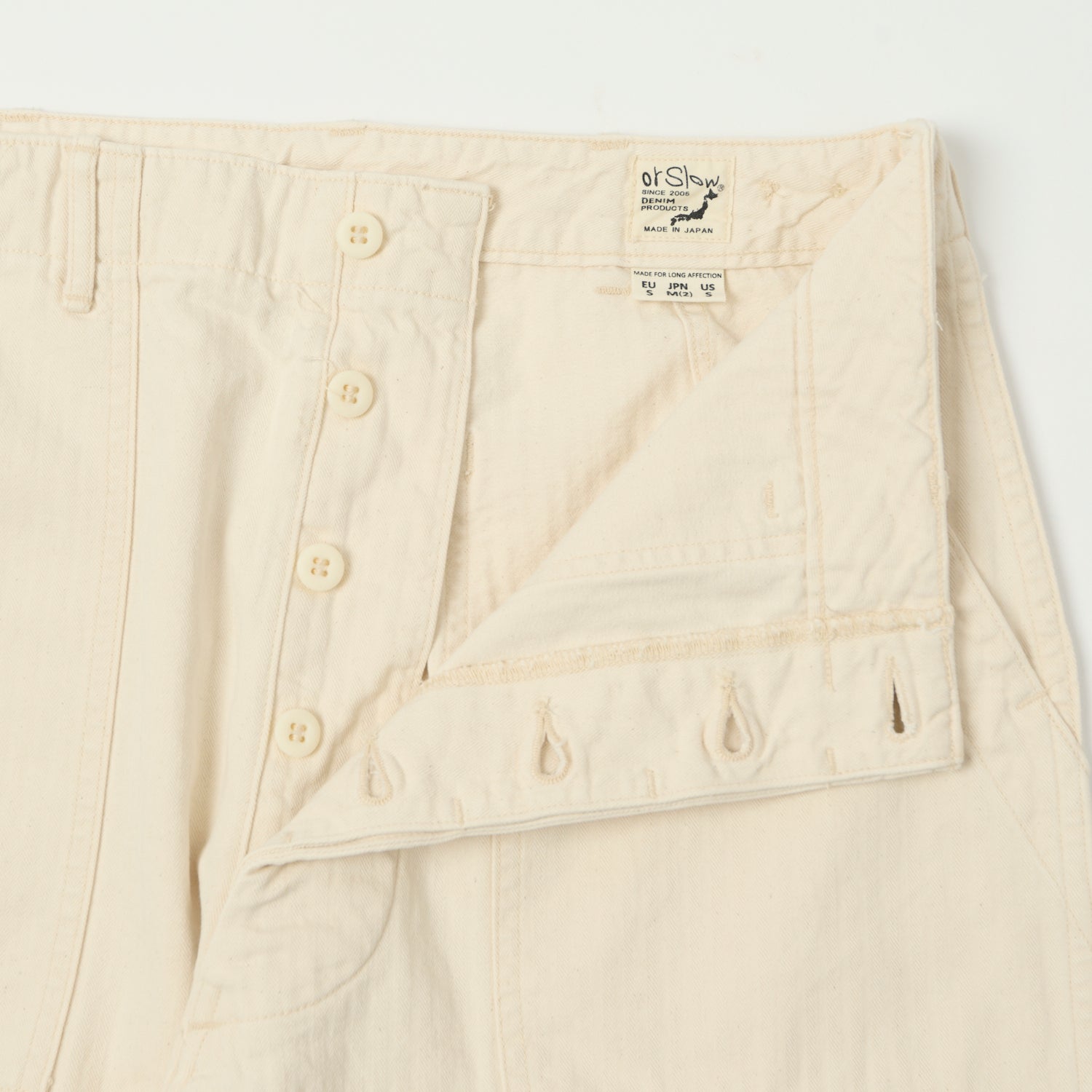orSlow Herringbone Twill Lightweight Fatigue Pants - Ecru
