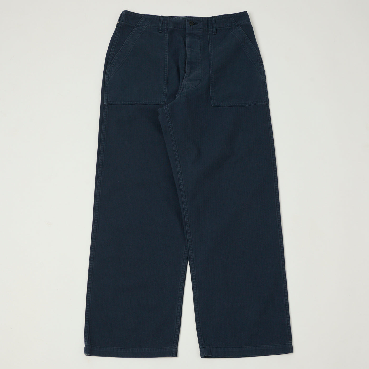 orSlow Herringbone Twill Lightweight Fatigue Pants - Navy