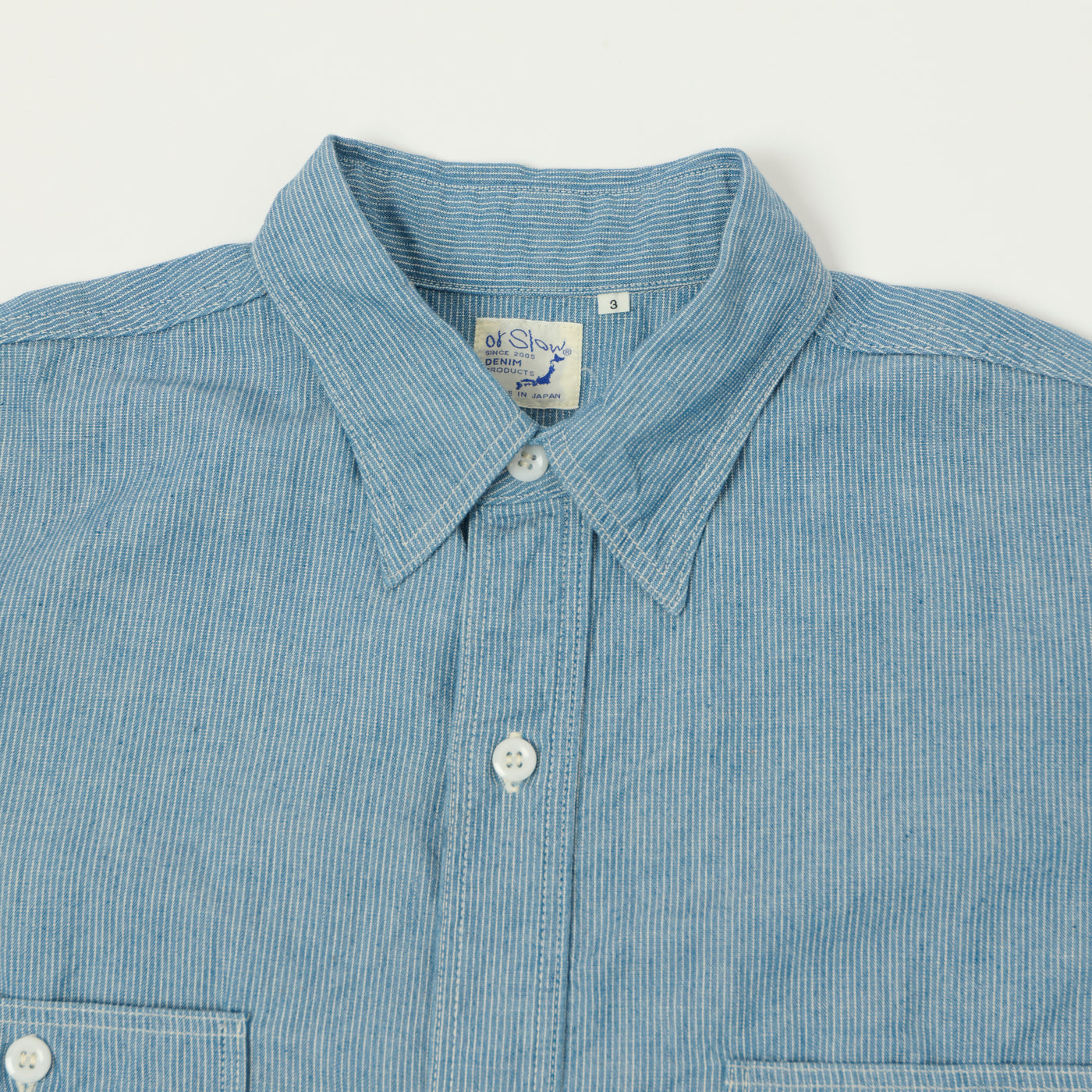 orSlow Vintage Chambray Work Shirt - Hickory Stripe