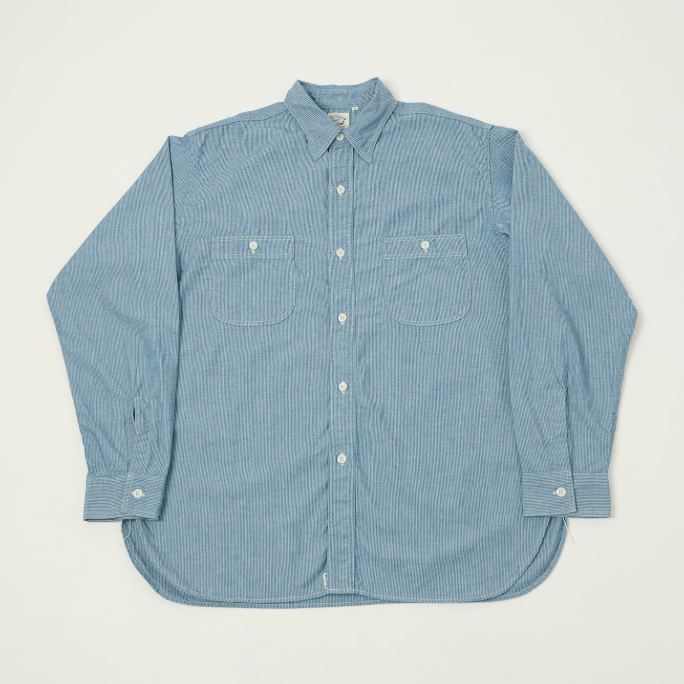 orSlow Vintage Chambray Work Shirt - Hickory Stripe