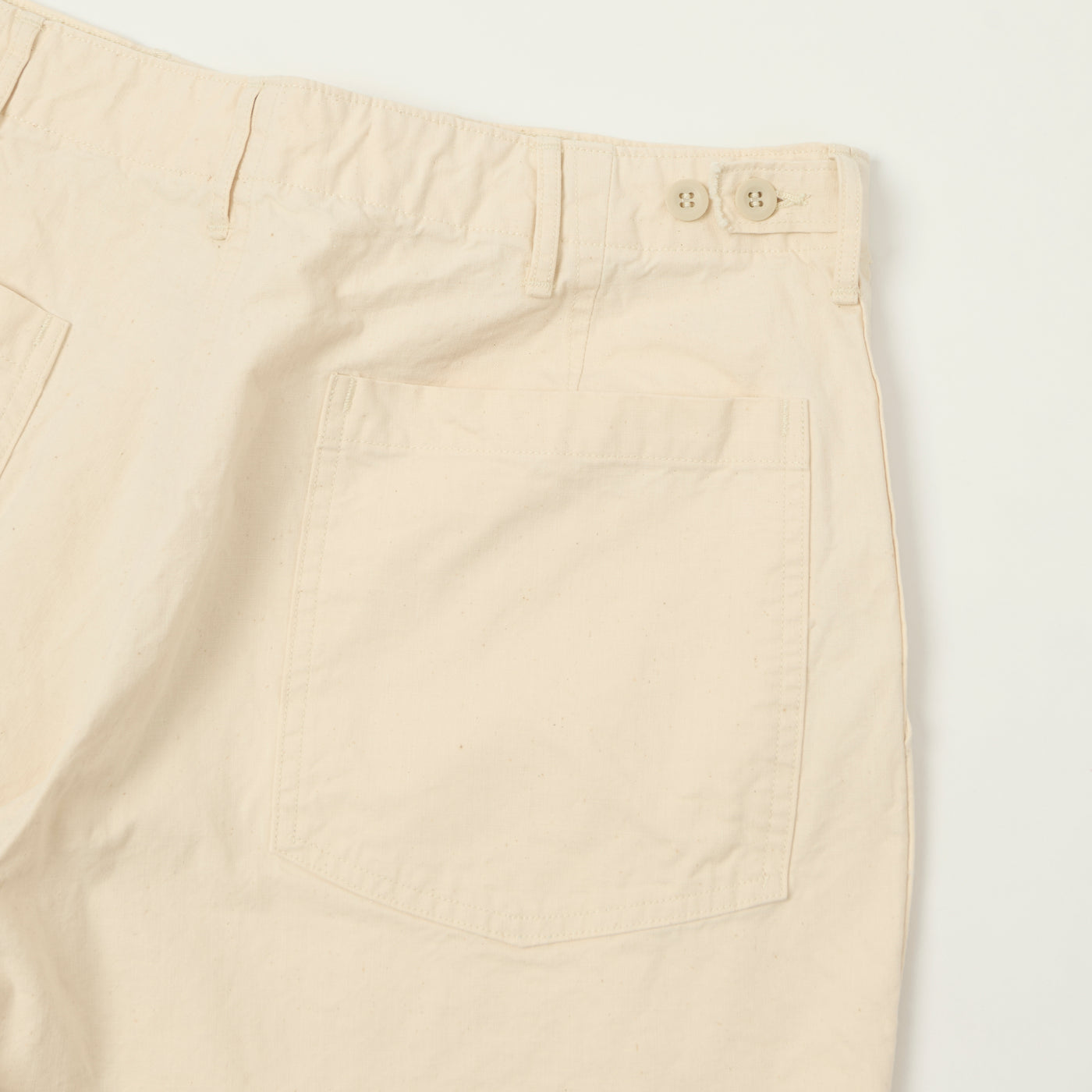 orSlow Lightweight Canvas Summer Fatigue Trousers - Ecru