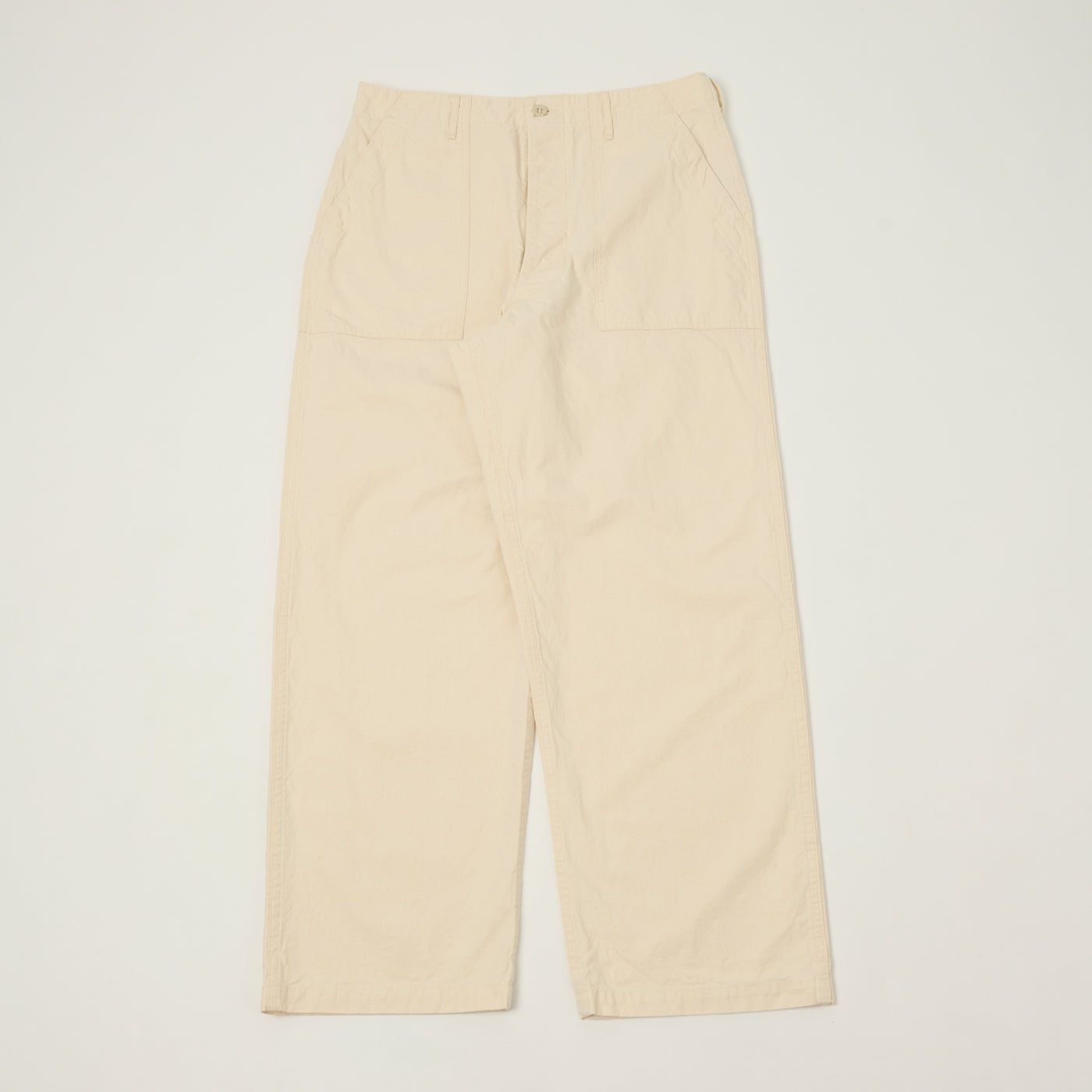 orSlow Lightweight Canvas Summer Fatigue Trousers - Ecru