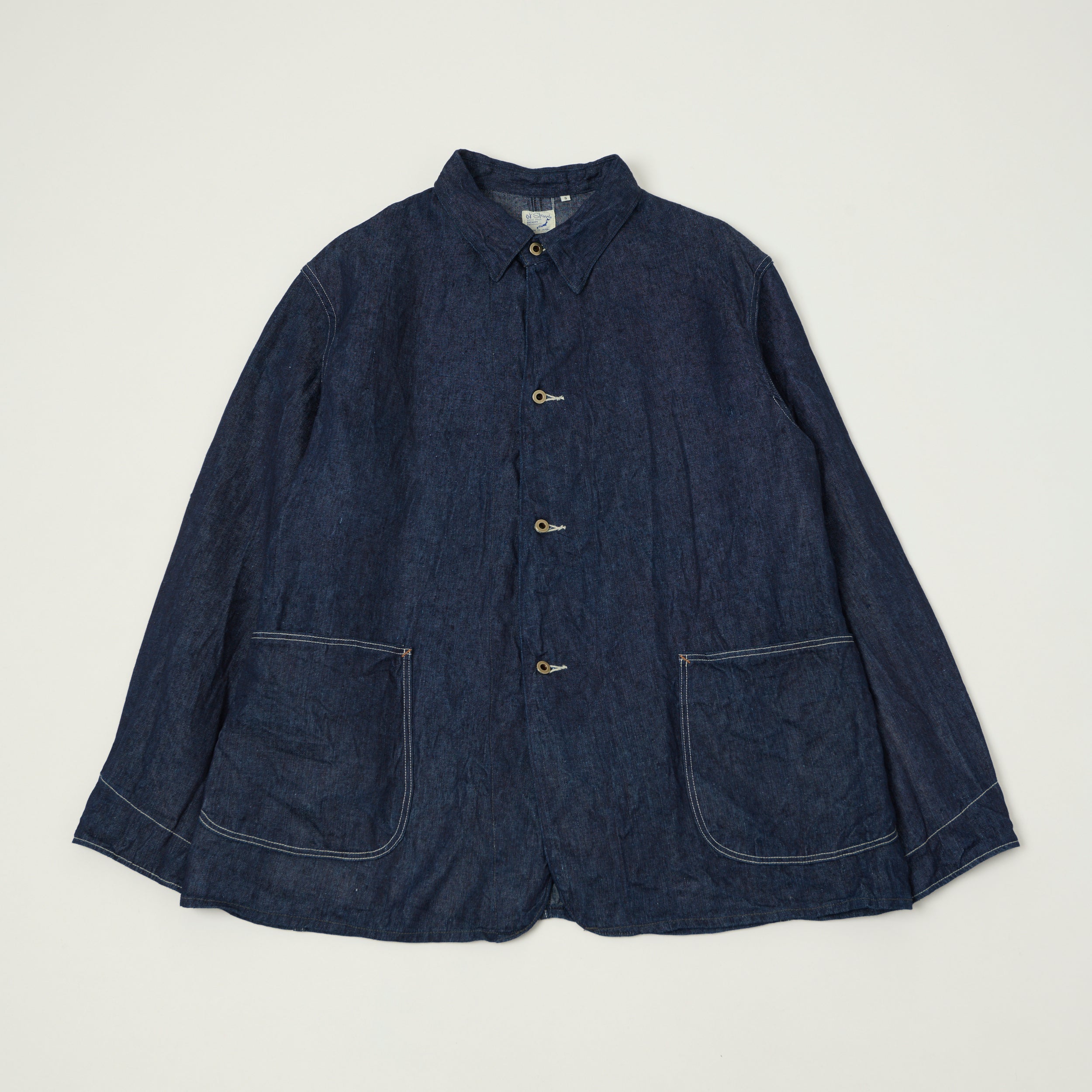 orSlow Linen Denim Chore Jacket - One Wash
