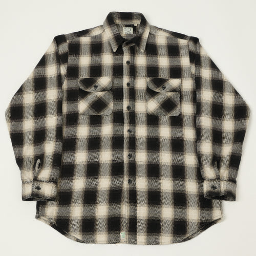 orSlow Herringbone Buffalo Check Flannel Shirt - Black/White