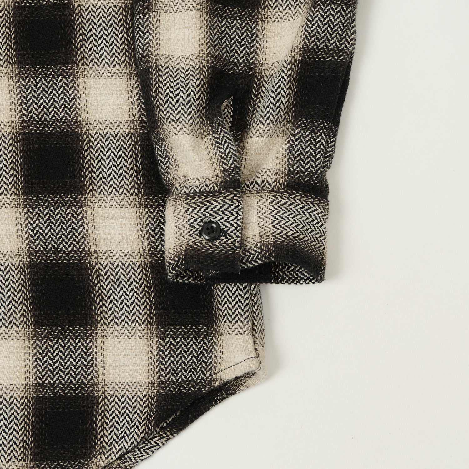 orSlow Herringbone Buffalo Check Flannel Shirt - Black/White