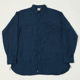 orSlow Relaxed Fit Linen Check Work Shirt - Indigo