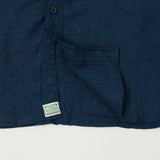 orSlow Relaxed Fit Linen Check Work Shirt - Indigo