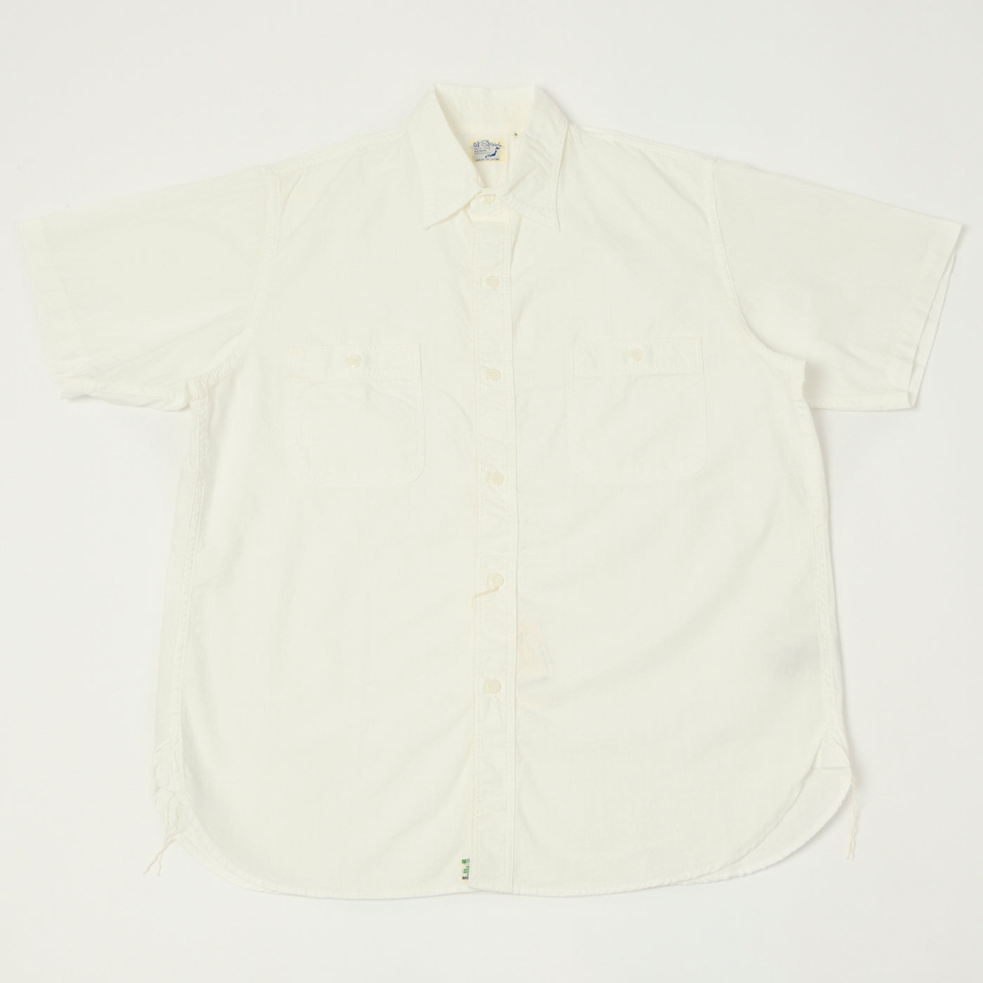 orSlow Short Sleeve Chambray Work Shirt - White