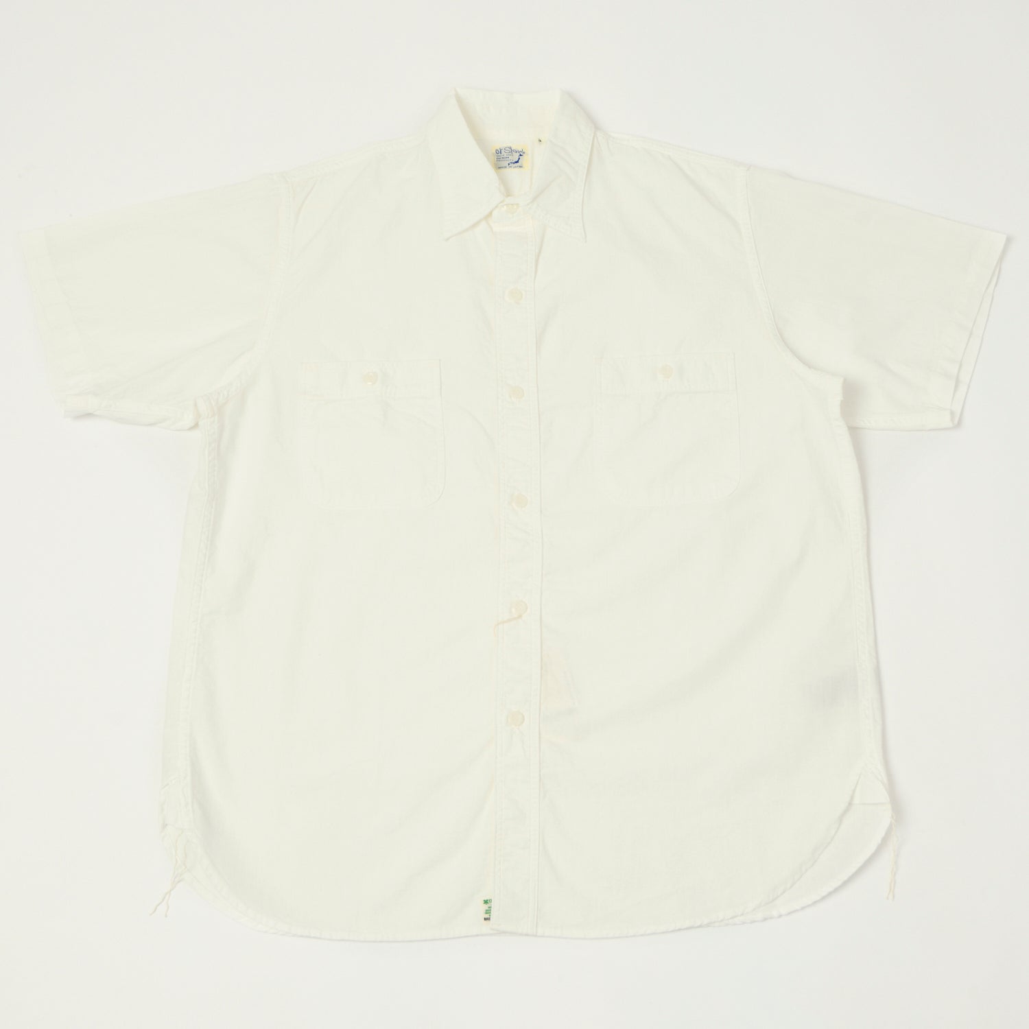 orSlow Short Sleeve Chambray Work Shirt - White