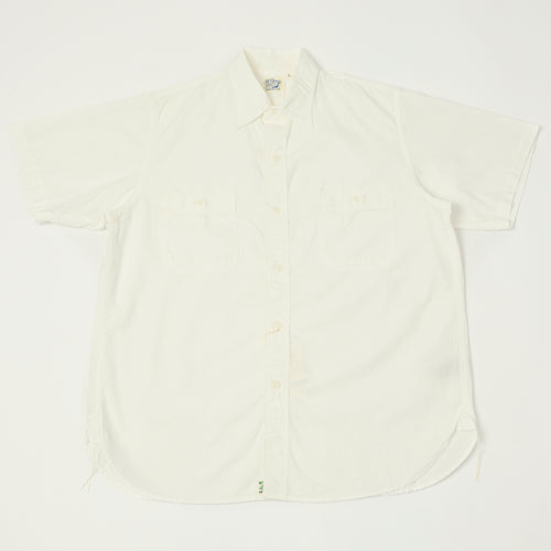orSlow Short Sleeve Chambray Work Shirt - White