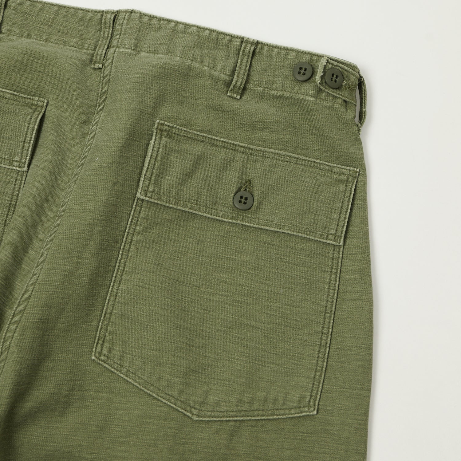 orSlow Vintage Fit U.S. Army Fatigue Trousers - Olive Stone Wash