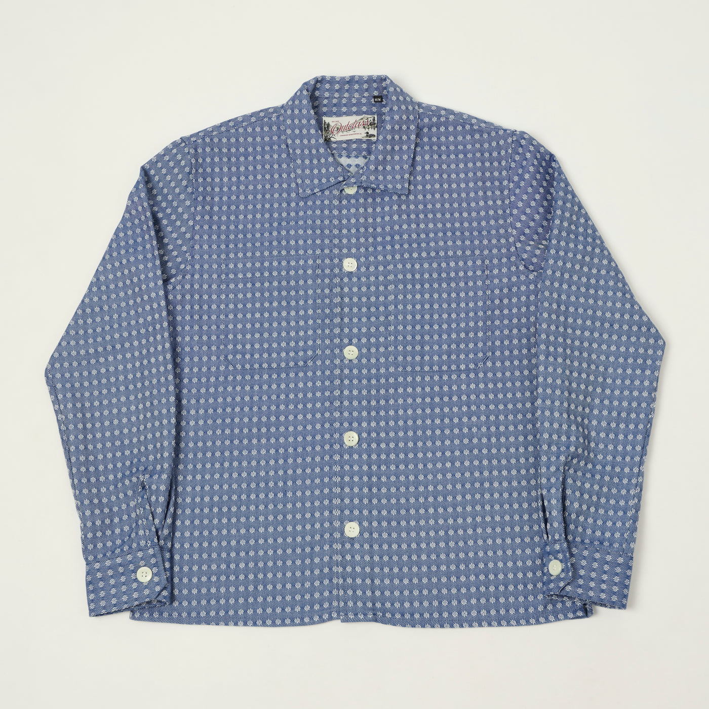Outclass 'Blue Jay' Jacquard Denim Club Shirt - Blue