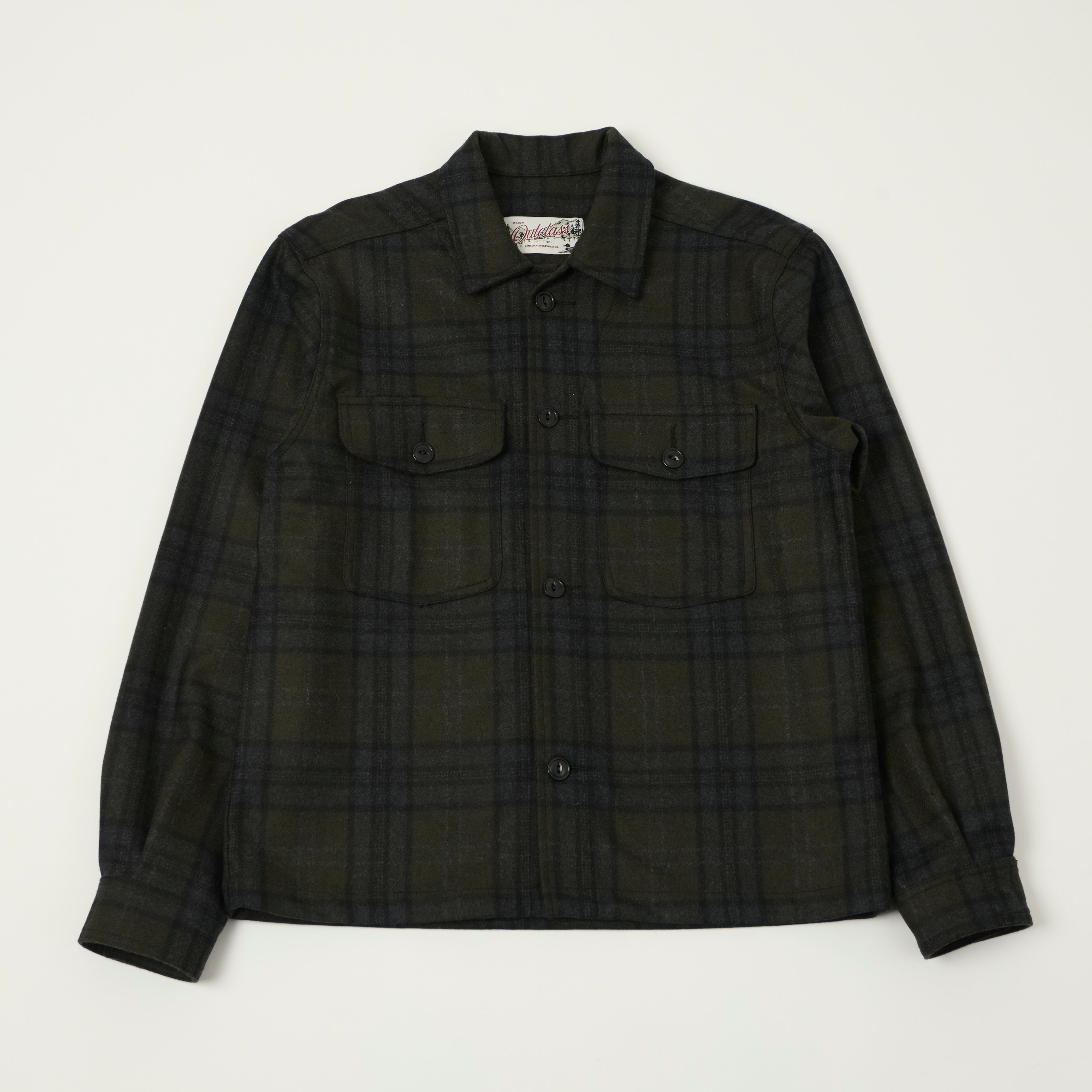 Outclass Wool Camp Shirt - Hunter Plaid