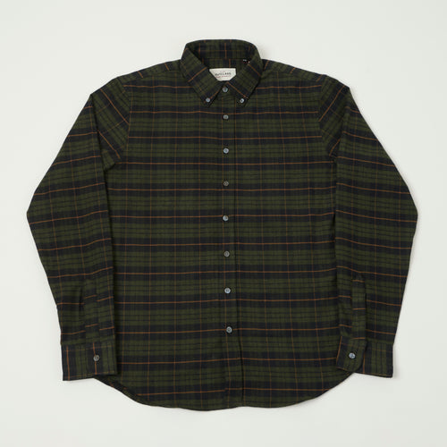 Outclass Classic Button Down Flannel Shirt - Hunter Plaid