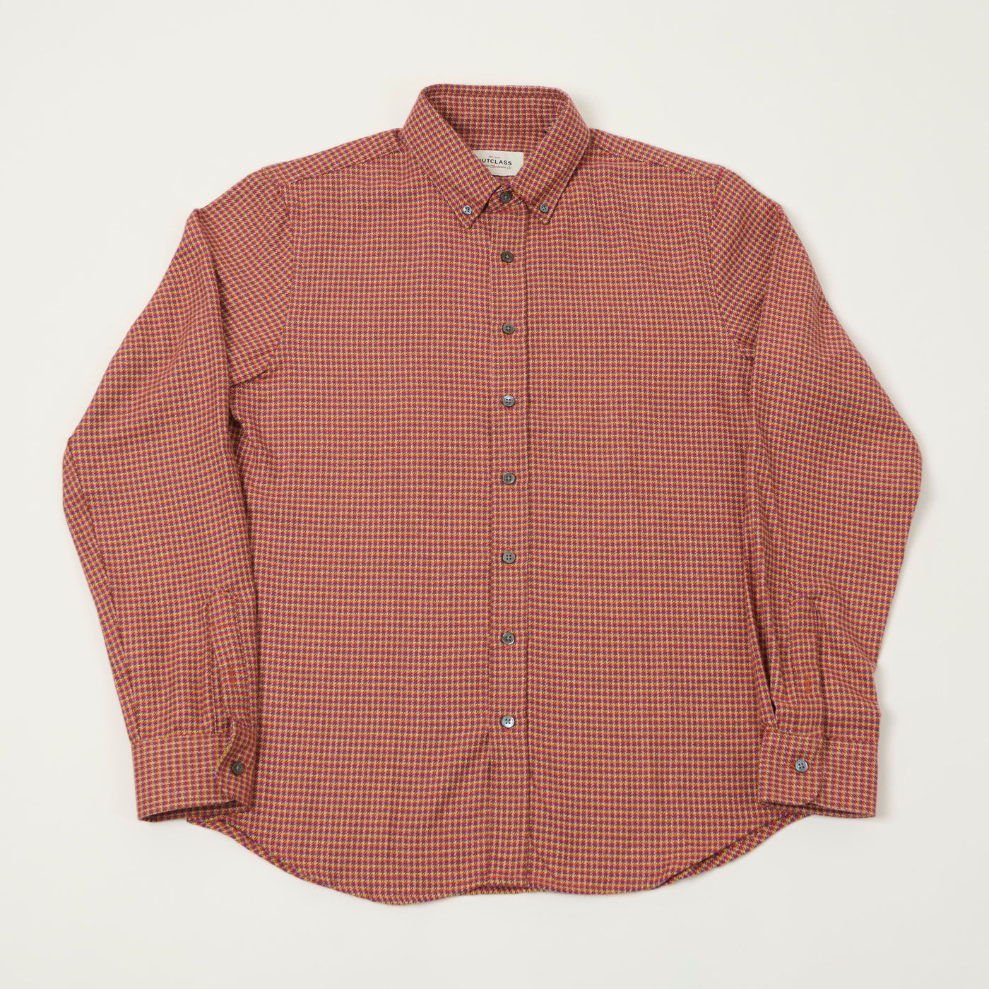Outclass Classic Button Down Flannel Shirt - Sunset Micro Plaid