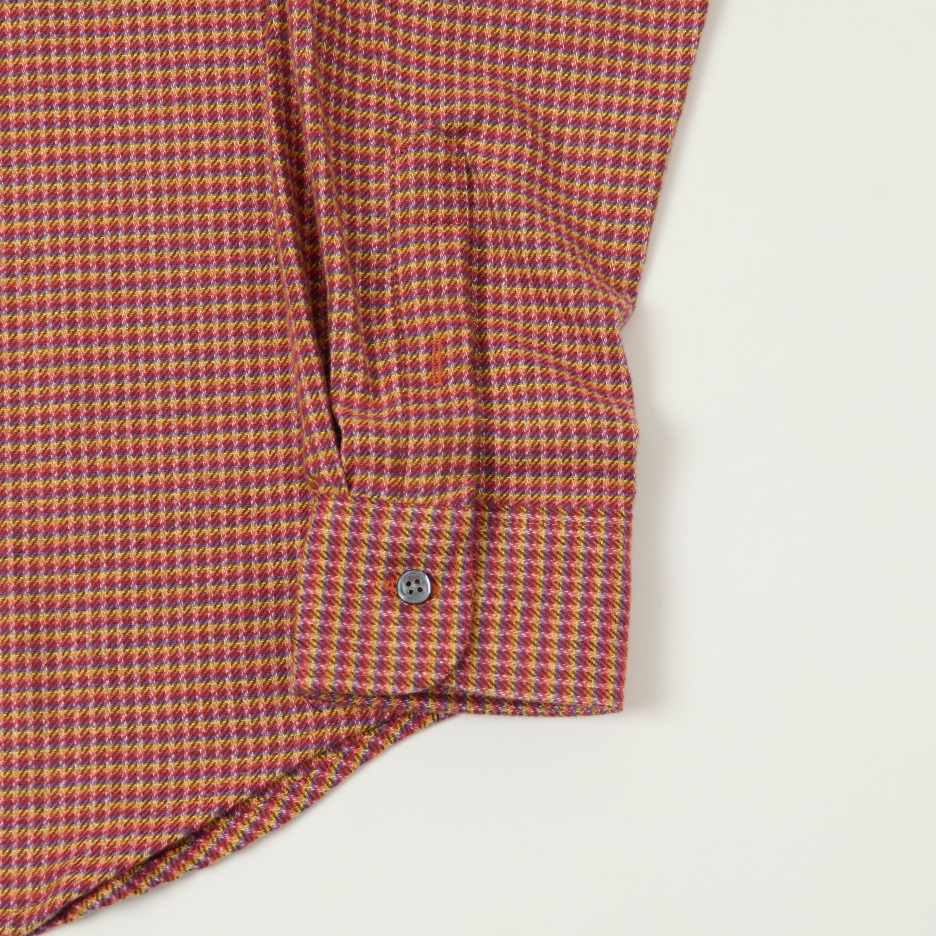 Outclass Classic Button Down Flannel Shirt - Sunset Micro Plaid
