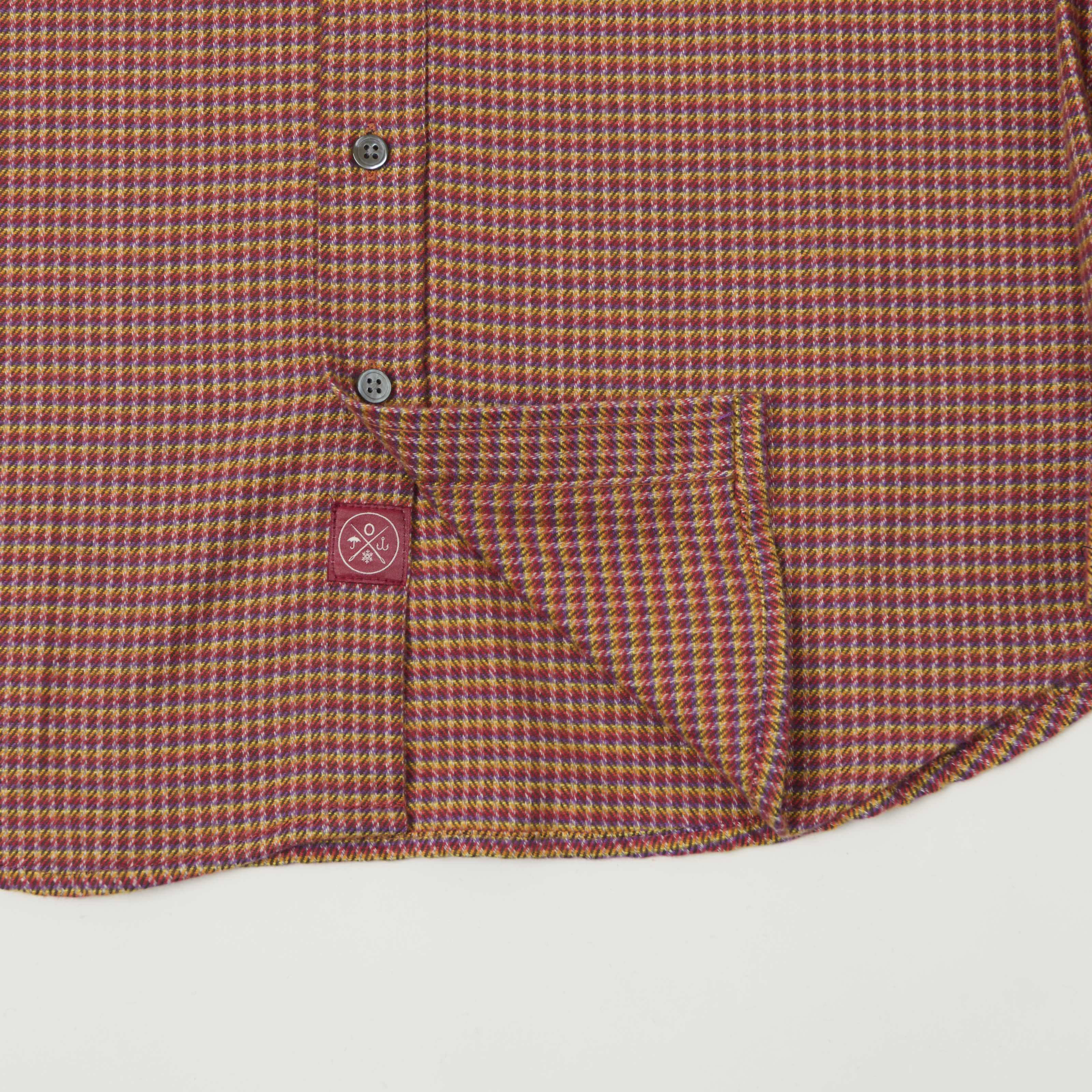 Outclass Classic Button Down Flannel Shirt - Sunset Micro Plaid