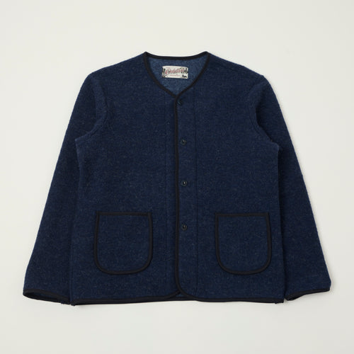 Outclass Boiled Wool Military Liner - Indigo
