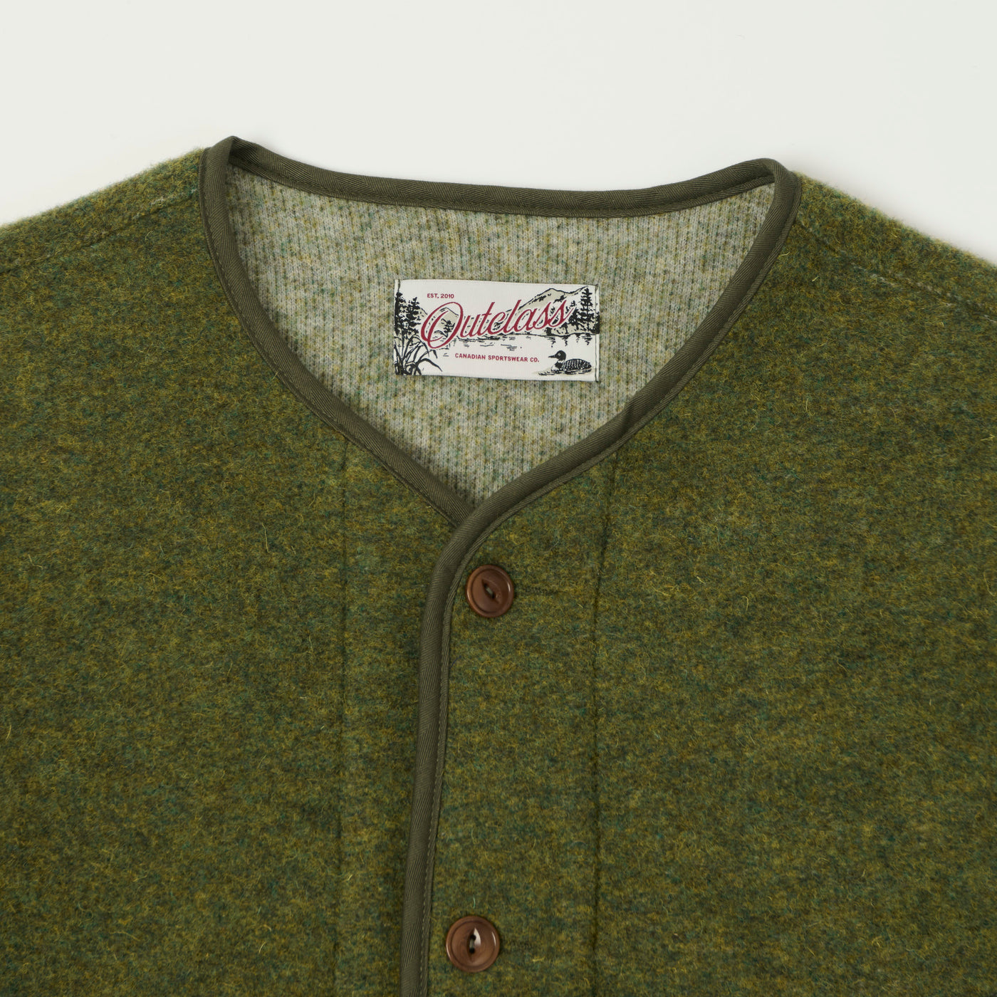 Outclass Boiled Wool Military Liner - Pine