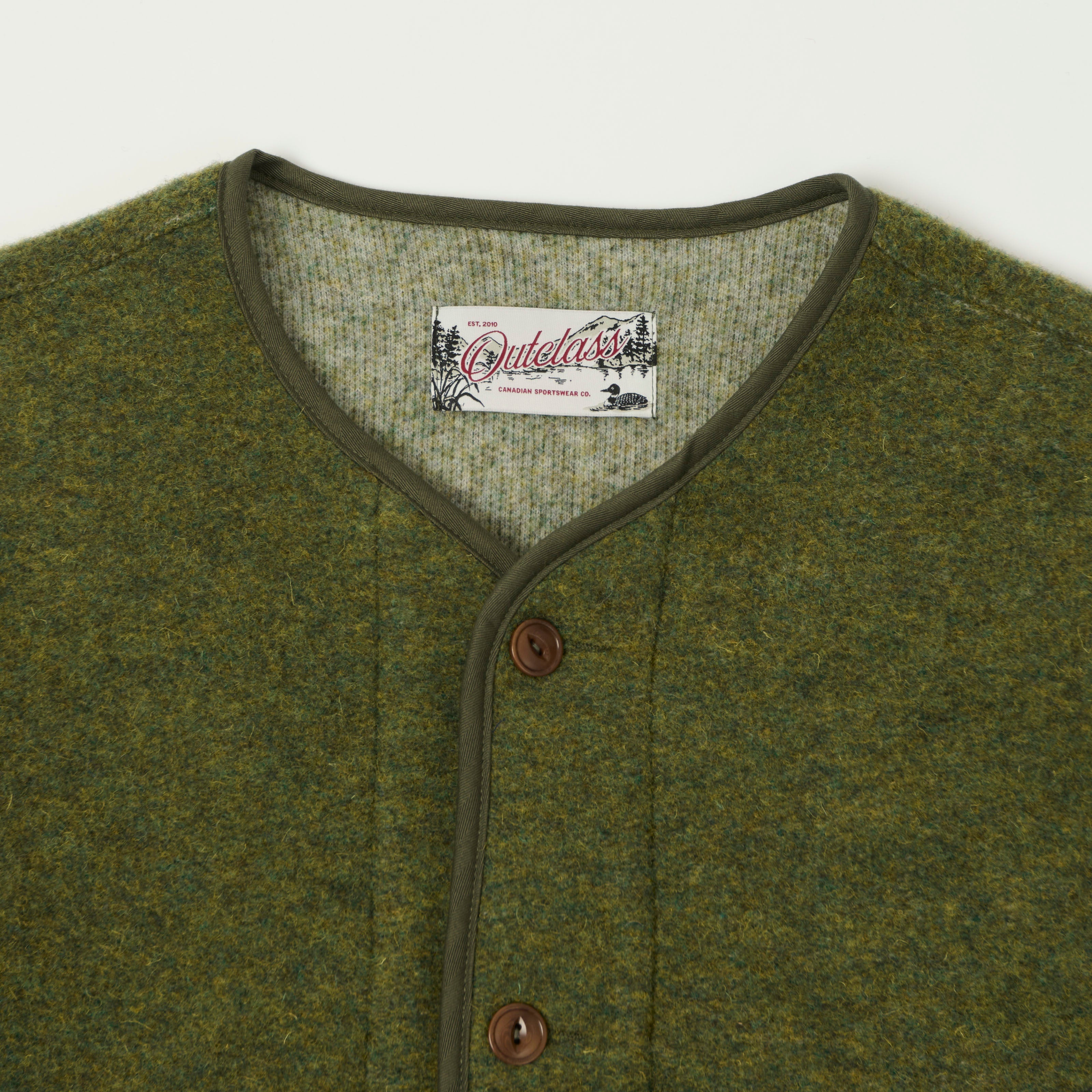 Outclass Boiled Wool Military Liner - Pine