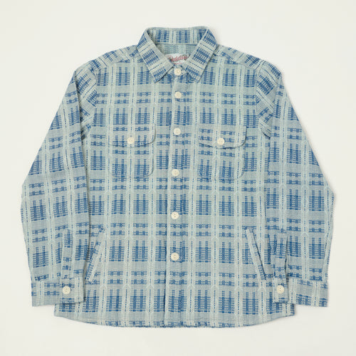 Outclass Sashiko Blanket Overshirt - Indigo