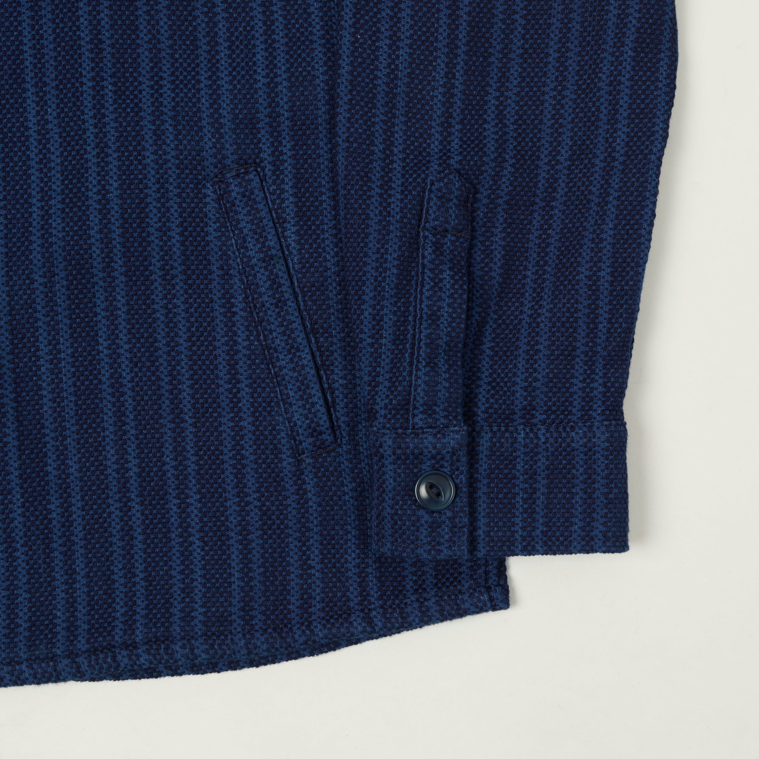 Outclass Sashiko Stripe Overshirt - Indigo